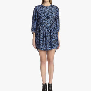 EUC WalterBaker Starry Night Connie mini High Low 3/4 Sleeve Dress Black & Blue